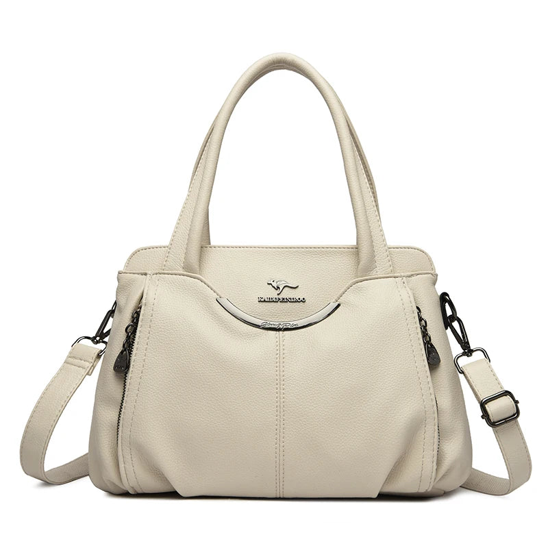 Women’s Soft Leather-Look Tote Bag | Elegant Shoulder Crossbody