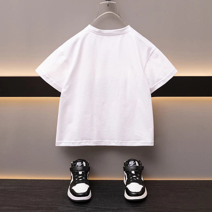 Kids’ Cartoon Bear Cotton T-Shirt 2–13Y | تيشيرت أطفال قطني بطبعة دب لعمر ٢–١٣ سنة