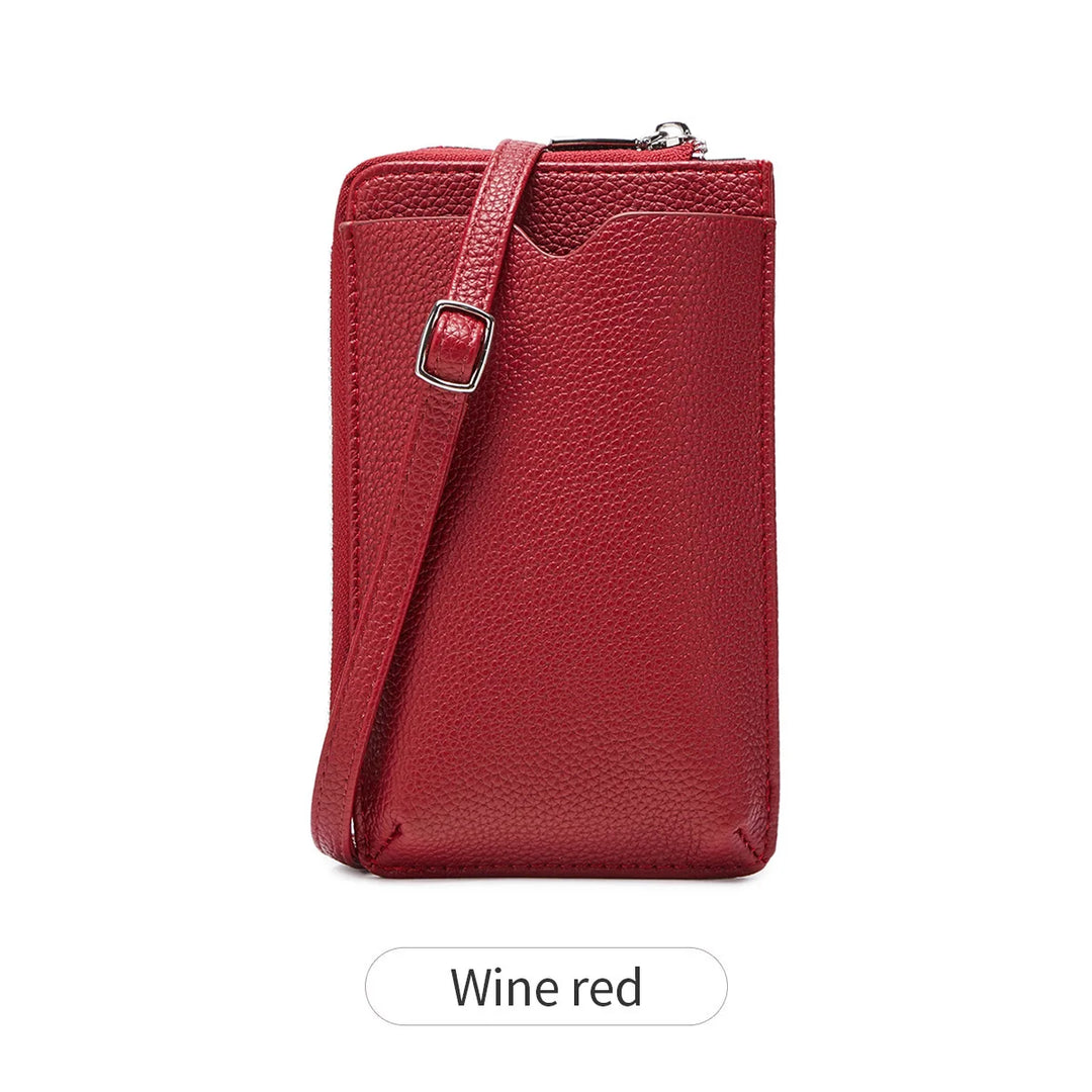 Women’s Litchi Pattern Crossbody Phone Bag | حقيبة هاتف نسائية كروس بودي بنقشة جلدية