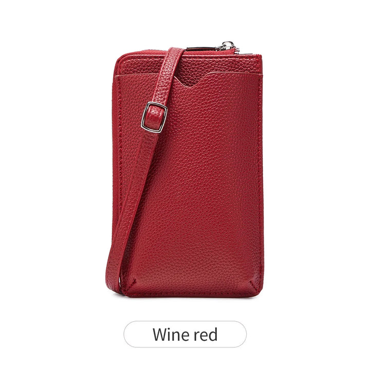 Women’s Litchi Pattern Crossbody Phone Bag | حقيبة هاتف نسائية كروس بودي بنقشة جلدية