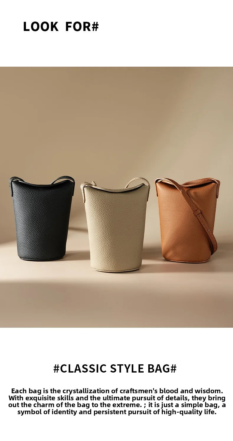 Women’s Top-Grain Leather Phone Crossbody Bag | حقيبة هاتف نسائية من الجلد الطبيعي الفاخر