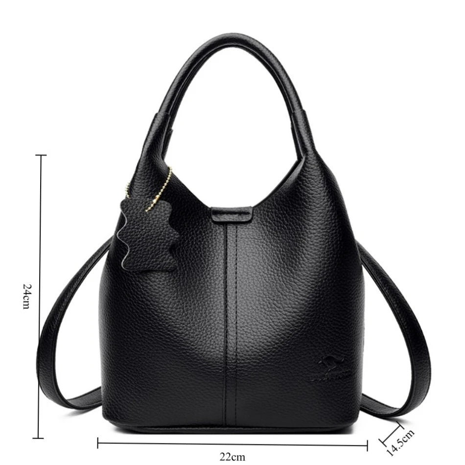 Women’s Soft Bucket Shoulder Bag | Elegant Top-Handle Tote