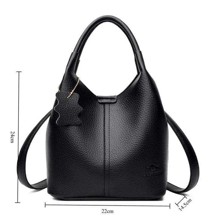 Women’s Soft Bucket Shoulder Bag | Elegant Top-Handle Tote