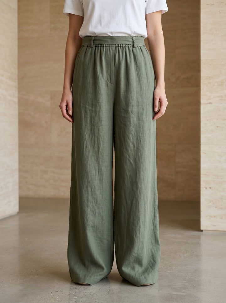 FLOWING - TENCEL TROUSERS - BEIGE