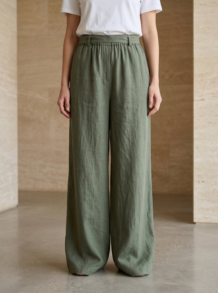 Women’s Flowing Tencel Trousers – Caramel | بنطال نسائي تنسل انسيابي بلون الكراميل