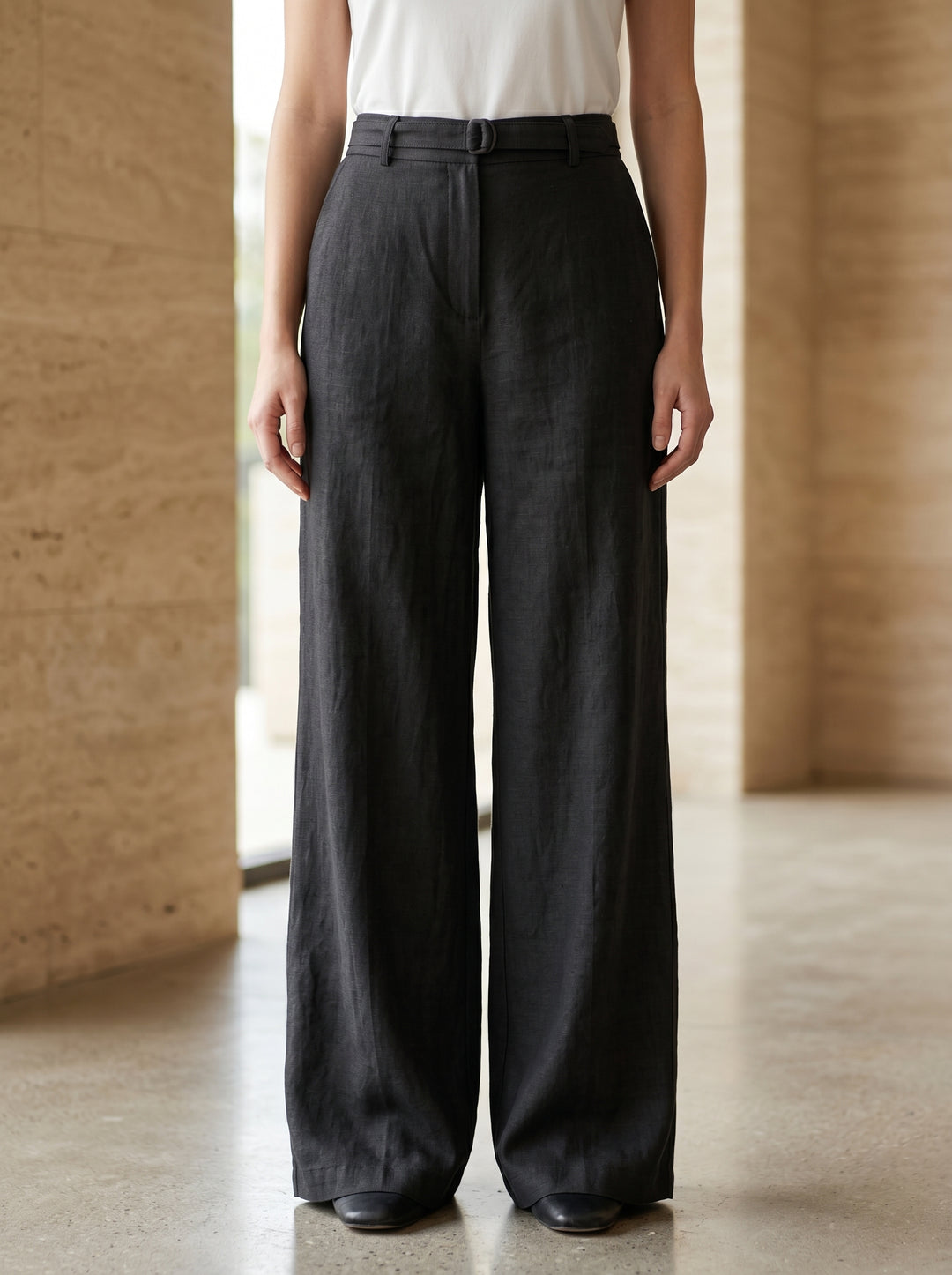 Women’s Flowing Tencel Trousers – Caramel | بنطال نسائي تنسل انسيابي بلون الكراميل