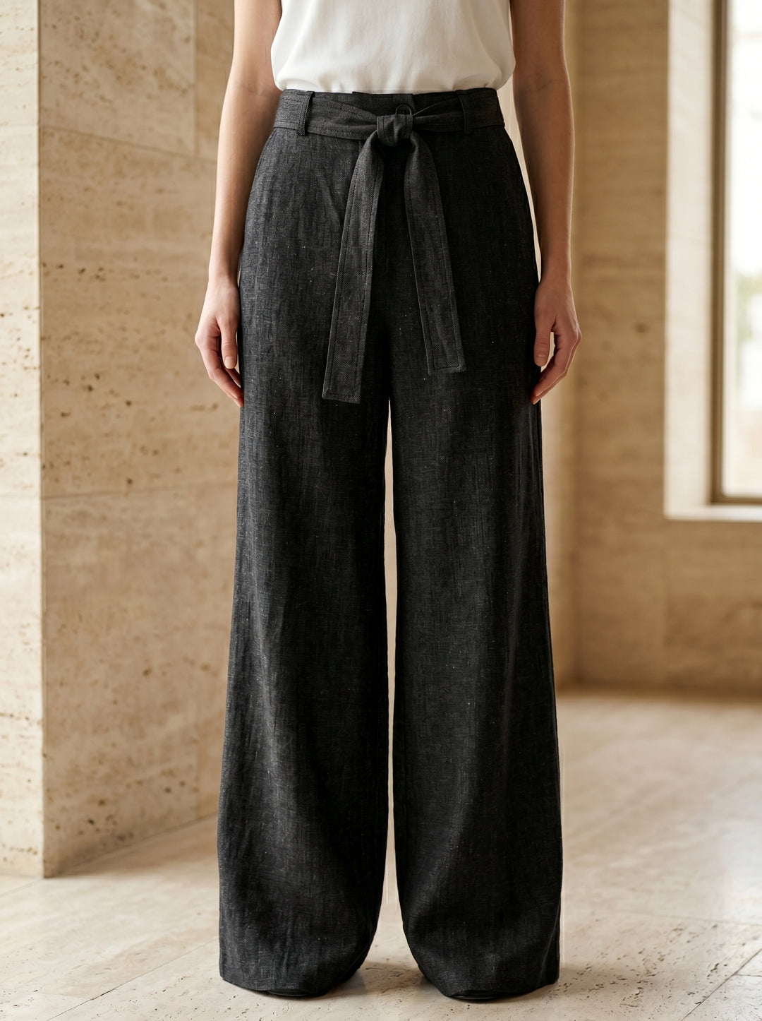 Women’s Flowing Tencel Trousers – Caramel | بنطال نسائي تنسل انسيابي بلون الكراميل