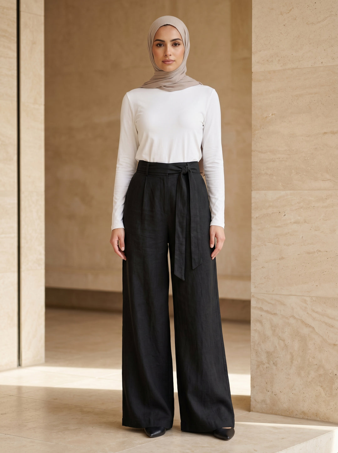 Women’s Flowing Tencel Trousers – Caramel | بنطال نسائي تنسل انسيابي بلون الكراميل