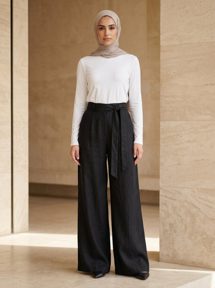 Women’s Flowing Tencel Trousers – Caramel | بنطال نسائي تنسل انسيابي بلون الكراميل