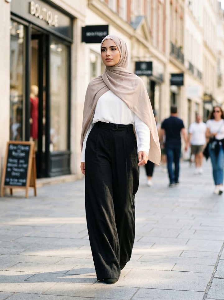 FLOWING - TENCEL TROUSERS - BEIGE