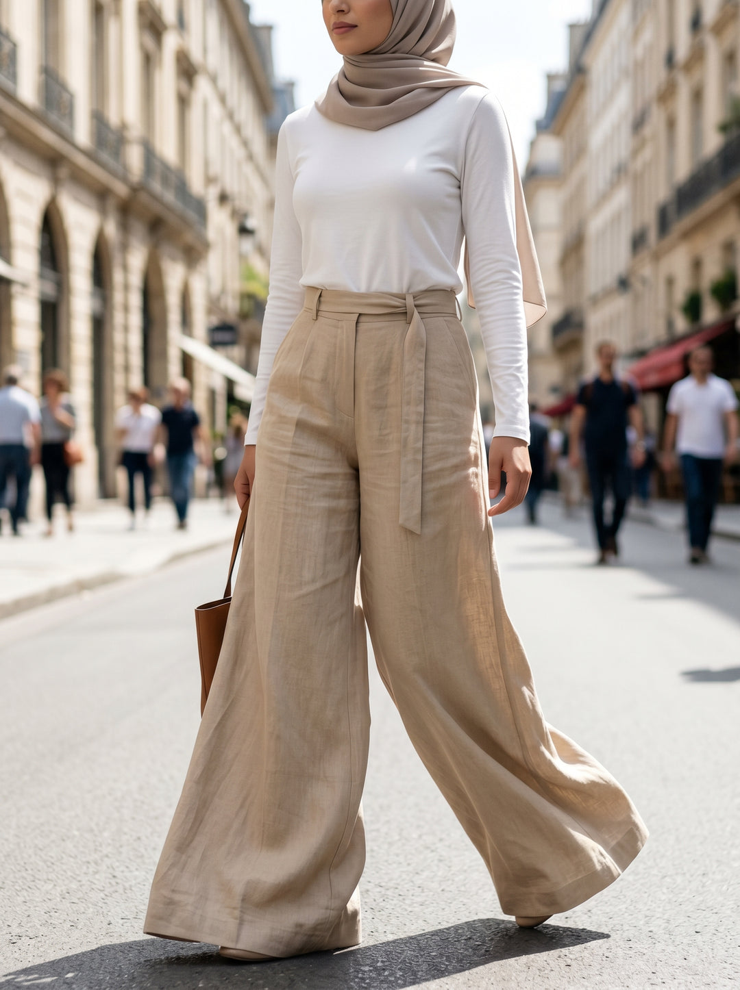 FLOWING - TENCEL TROUSERS - BEIGE
