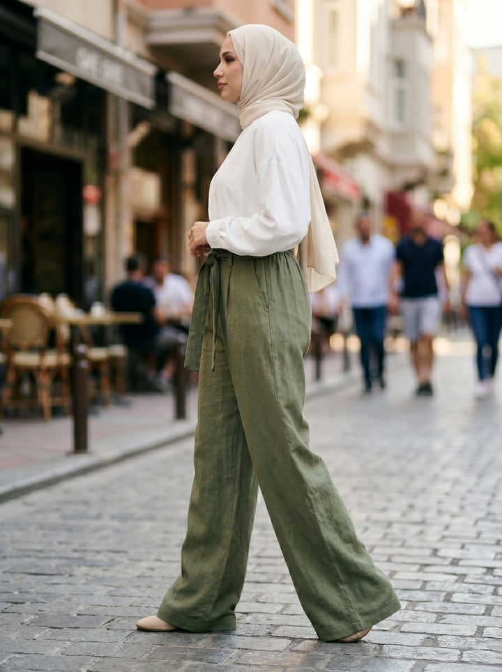 FLOWING - TENCEL TROUSERS - BEIGE