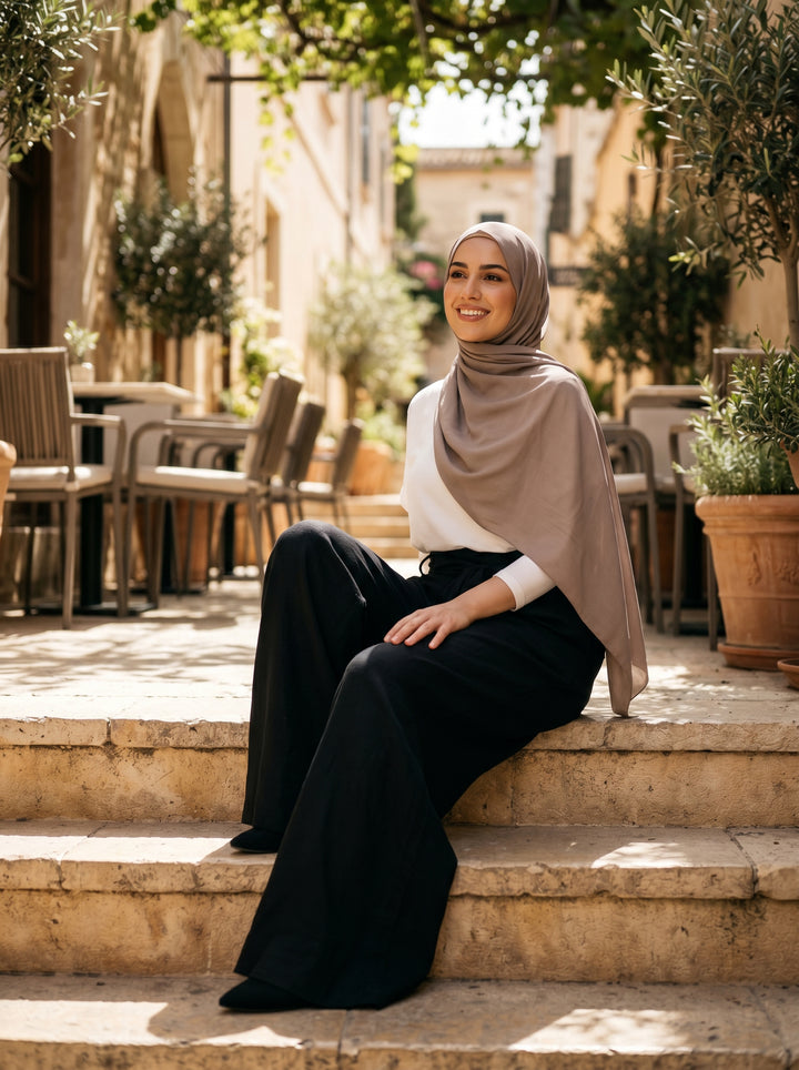 FLOWING - TENCEL TROUSERS - BEIGE