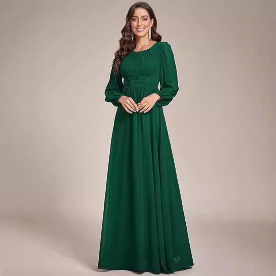 Women's Long Chiffon Evening Dress | فستان سهرة شيفون طويل