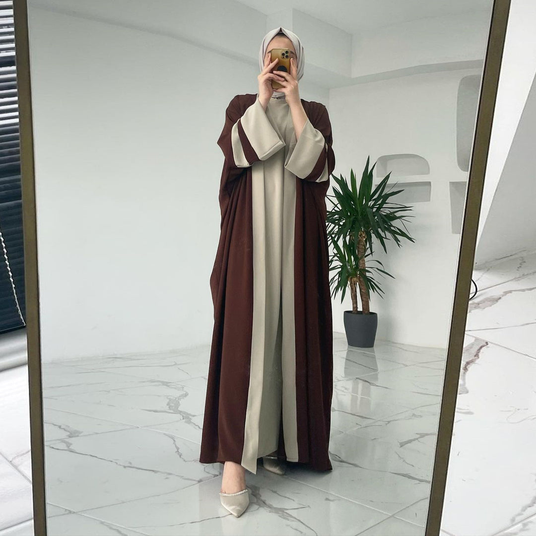 Abaya Two Piece Set Inner Dress & Open Abaya Elegant
