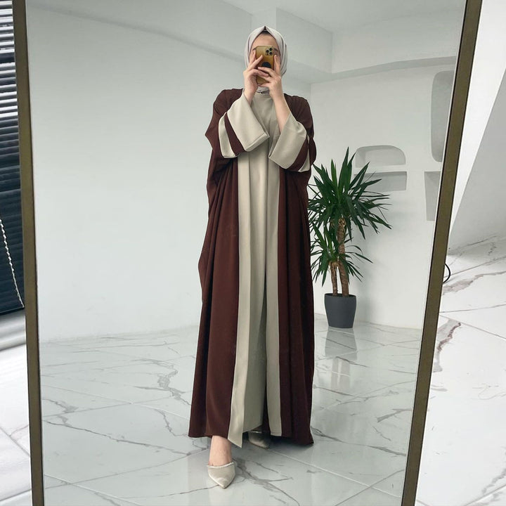 Abaya Two Piece Set Inner Dress & Open Abaya Elegant