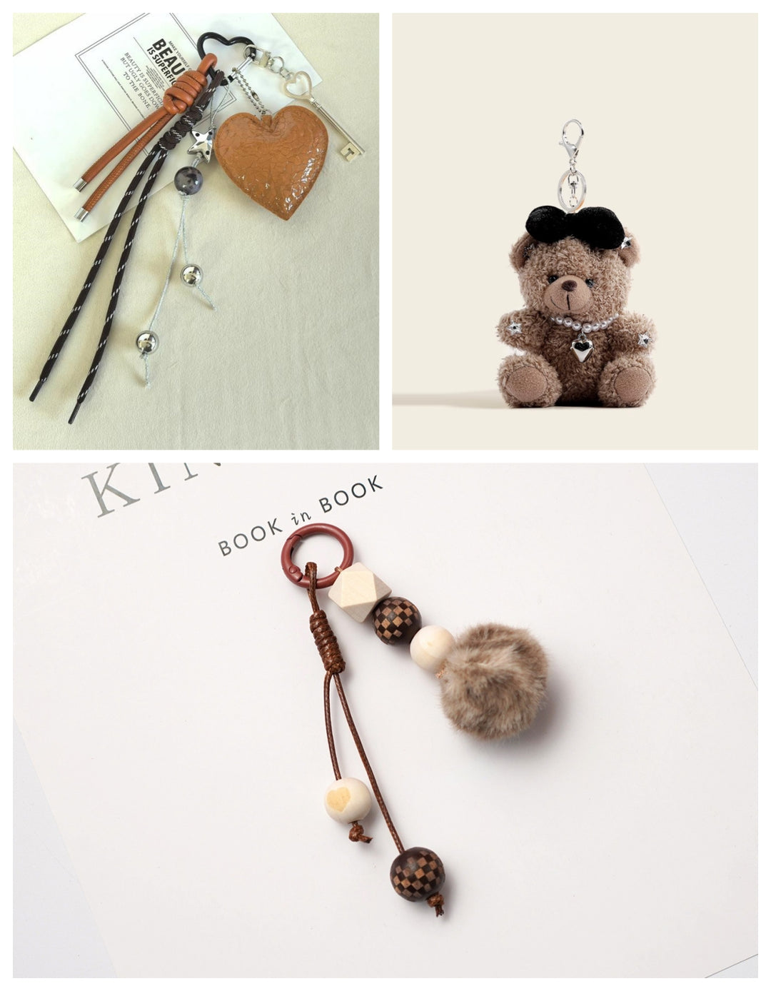 Women’s Teddy Bear Bag Charm Keychain | تعليقة حقيبة نسائية بتصميم دب لطيف