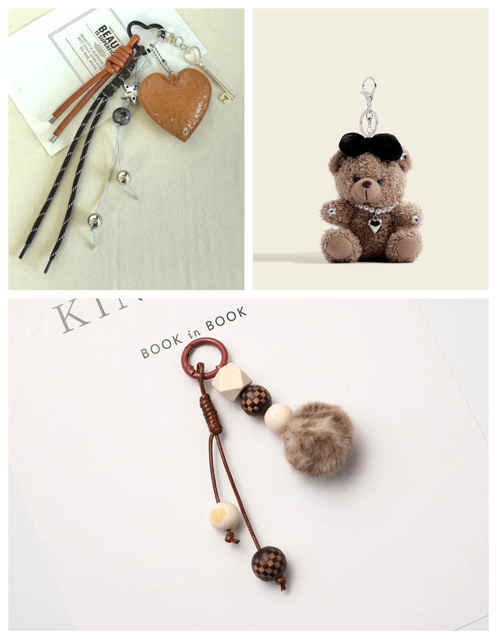 Women’s Teddy Bear Bag Charm Keychain | تعليقة حقيبة نسائية بتصميم دب لطيف