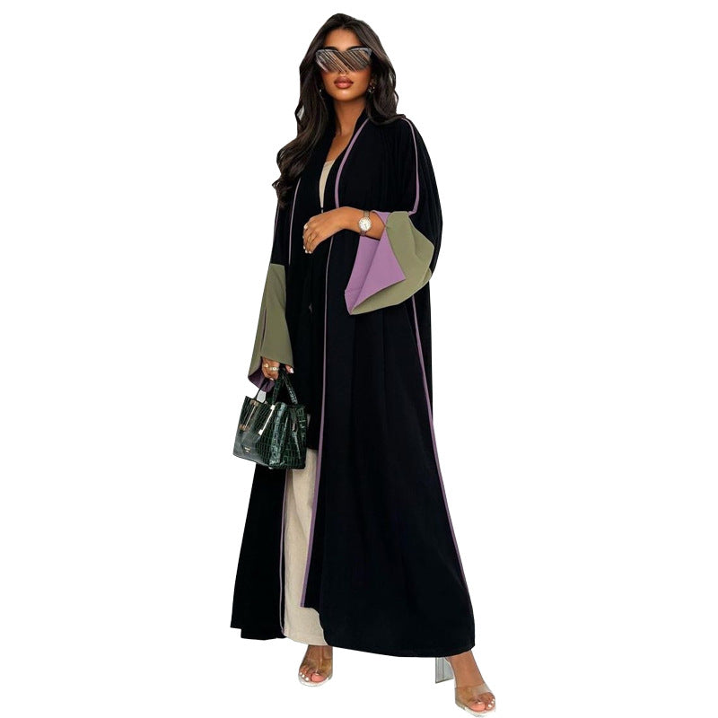 The Noir Contrast Stitch Abaya