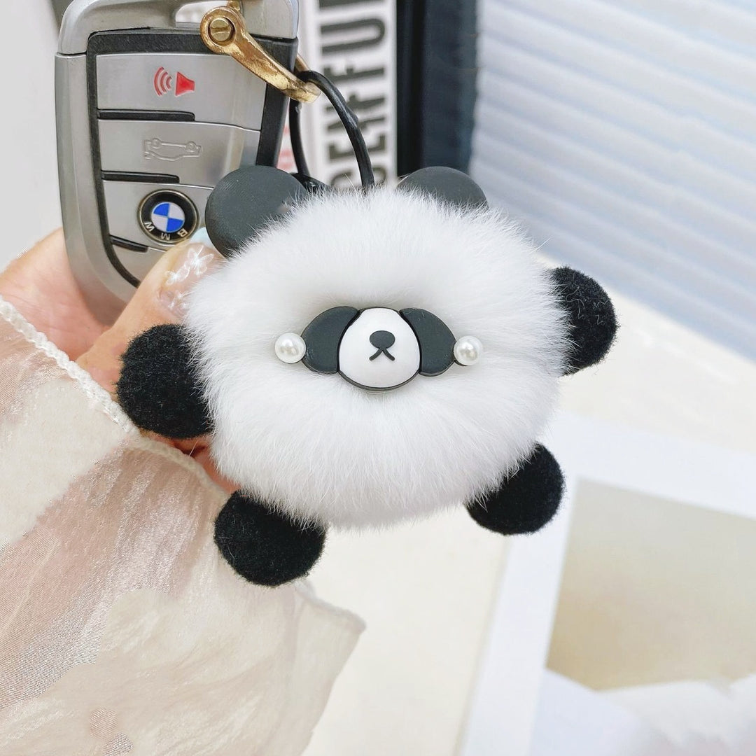 Women’s Plush Panda Bag Charm Keychain | تعليقة حقيبة نسائية بتصميم باندا لطيف
