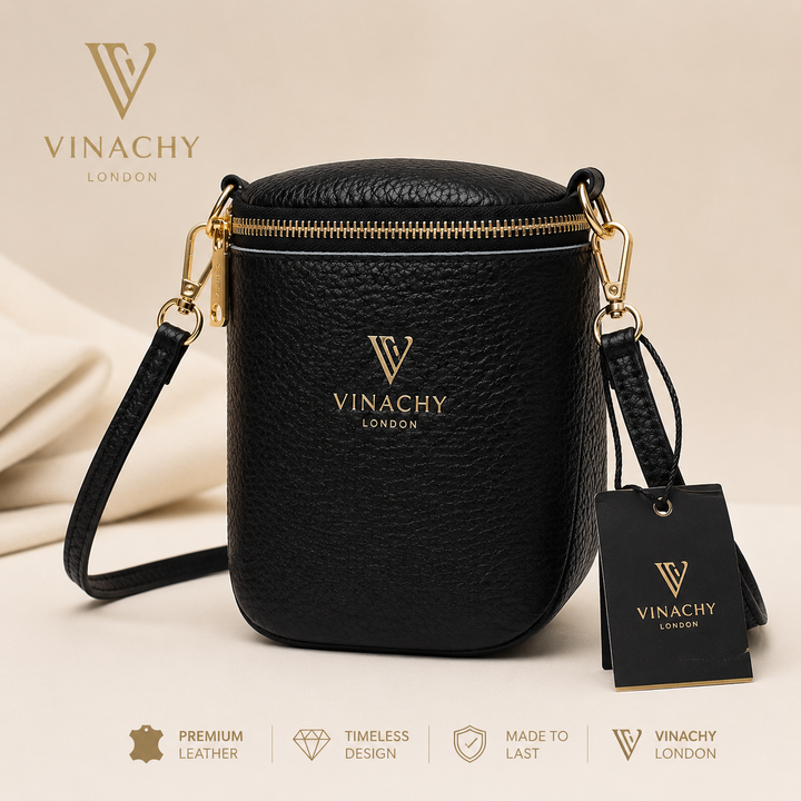 Women’s Shell Leather Crossbody Phone Bag | حقيبة هاتف نسائية جلدية بتصميم صدفة