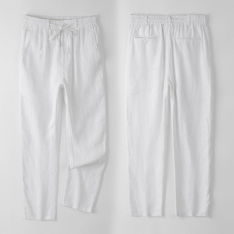 Men’s Linen Casual Pants | Loose Fit Straight Leg