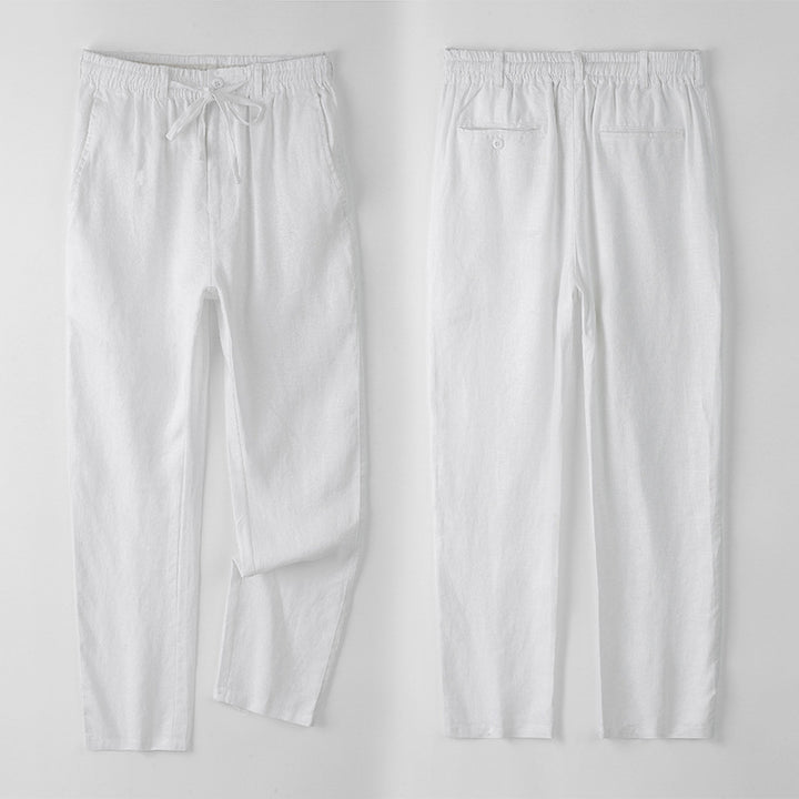 Men’s Linen Casual Pants | Loose Fit Straight Leg