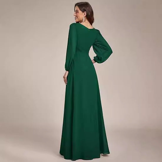 Women's Long Chiffon Evening Dress | فستان سهرة شيفون طويل
