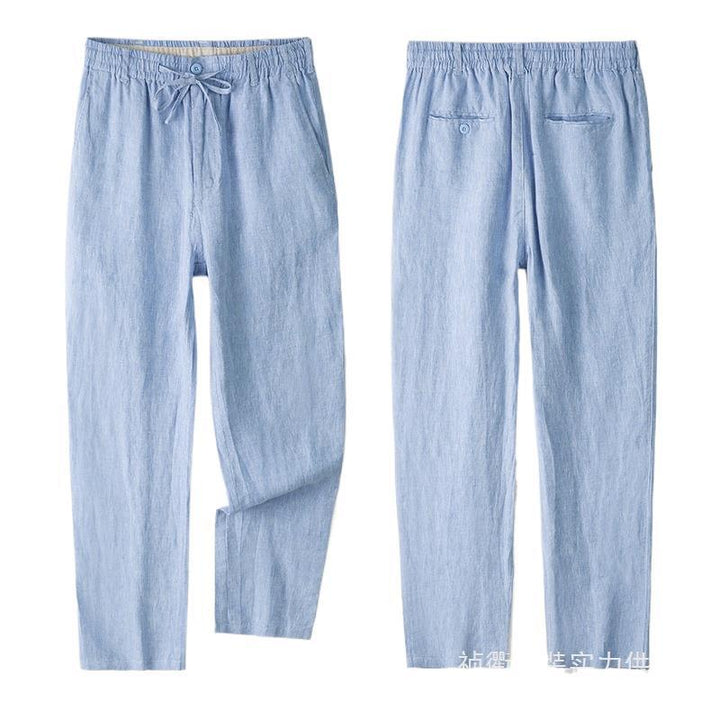 Men’s Linen Casual Pants | Loose Fit Straight Leg