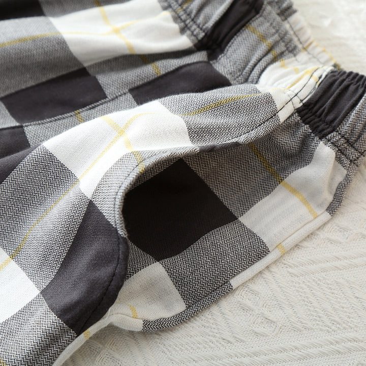 Men’s Cotton Gauze Pajama Set | Breathable Plaid Homewear