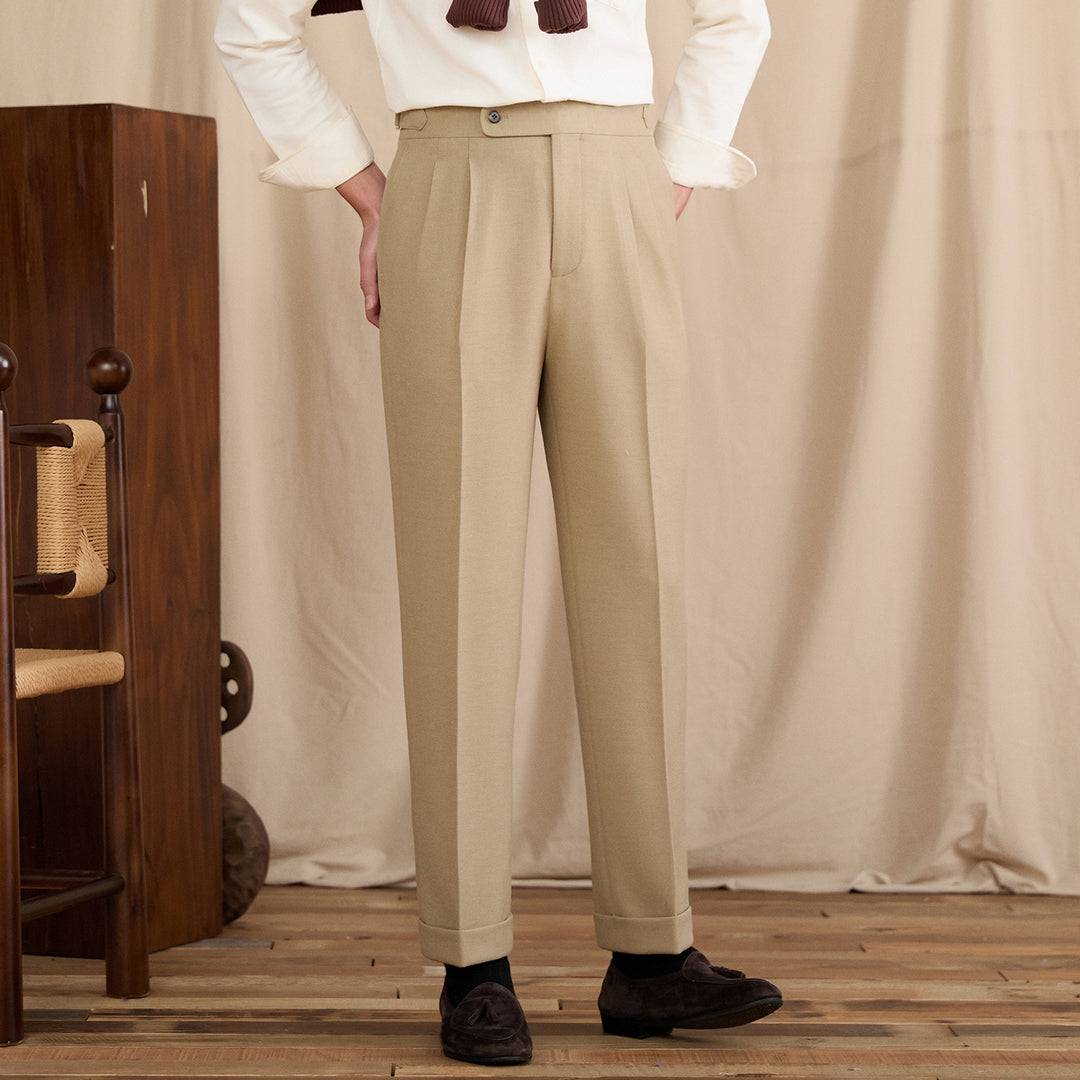 Men’s Naples Suit Pants | High-Waisted Straight Leg Tailoring