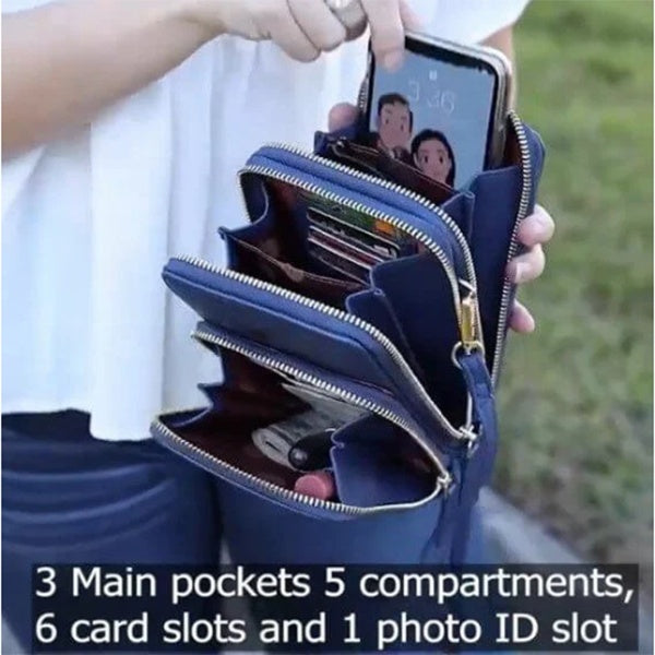 Women’s Tri-Fold Crossbody Phone Bag | حقيبة هاتف نسائية كروس بودي متعددة الجيوب