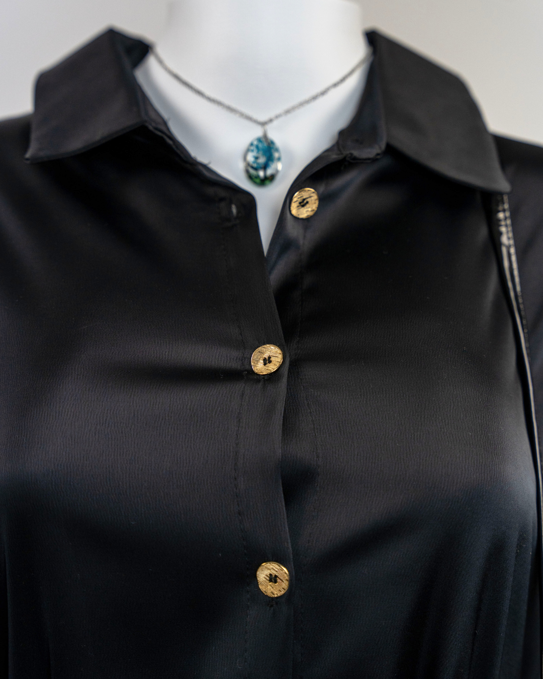 GRACEFUL SATIN - BLOUSE - BLACK