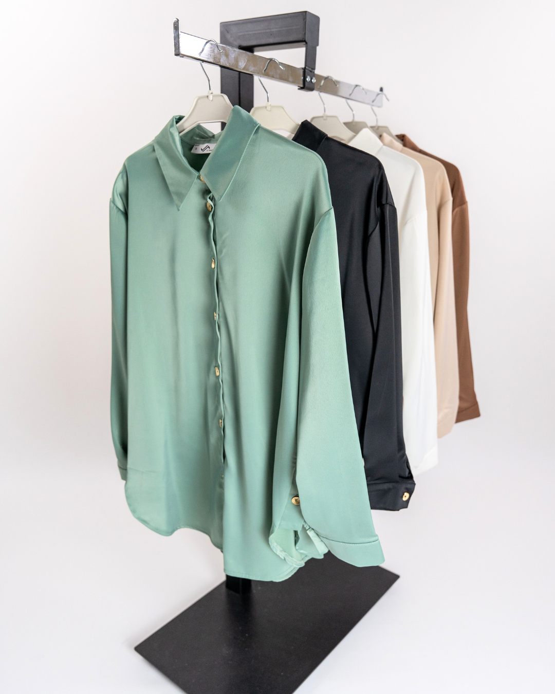 GRACEFUL SATIN - BLOUSE - COFFEE