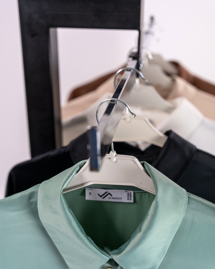 GRACEFUL SATIN - BLOUSE - COFFEE