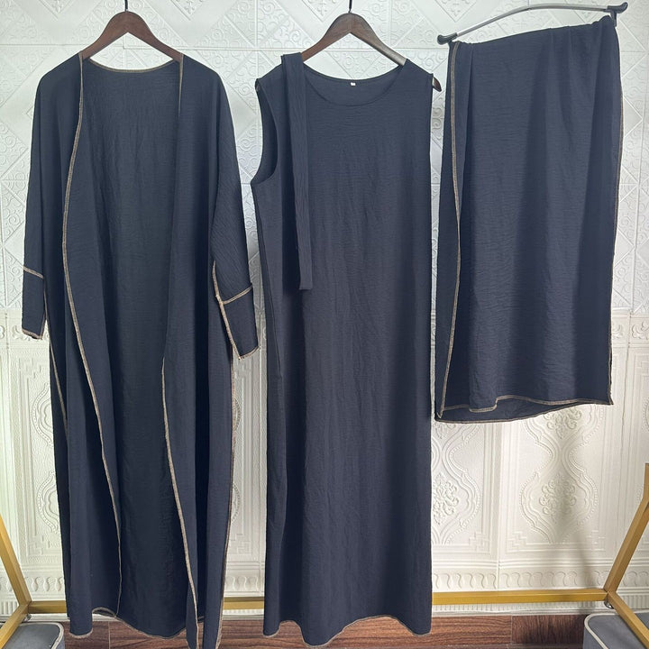 The Majestic Contrast Abaya Set