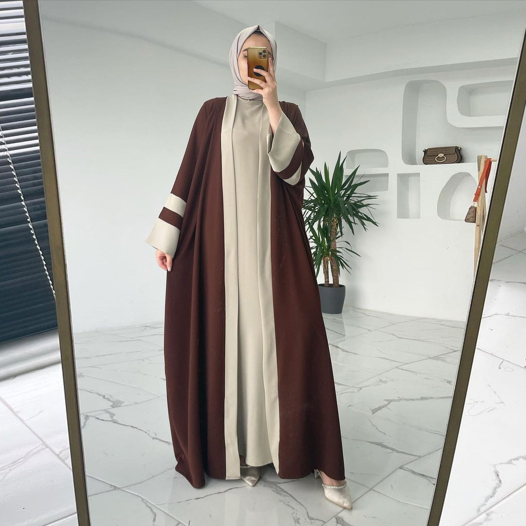 Abaya Two Piece Set Inner Dress & Open Abaya Elegant