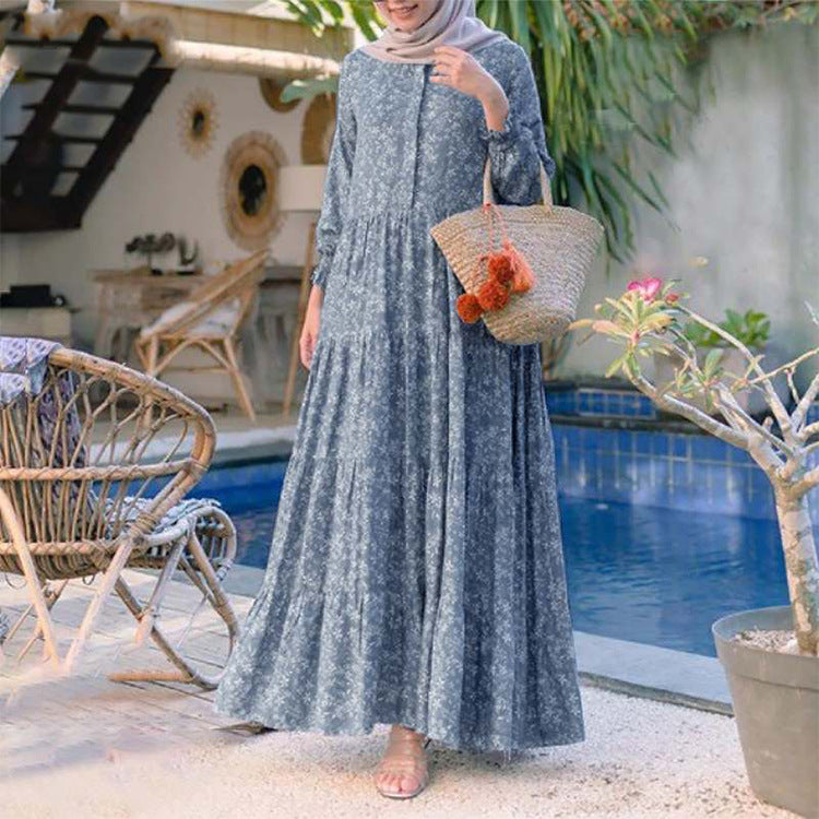 Breathable Floral Maxi Dress | فستان زهور طويل
