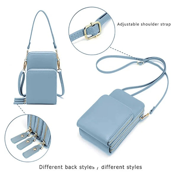 Women’s Tri-Fold Crossbody Phone Bag | حقيبة هاتف نسائية كروس بودي متعددة الجيوب