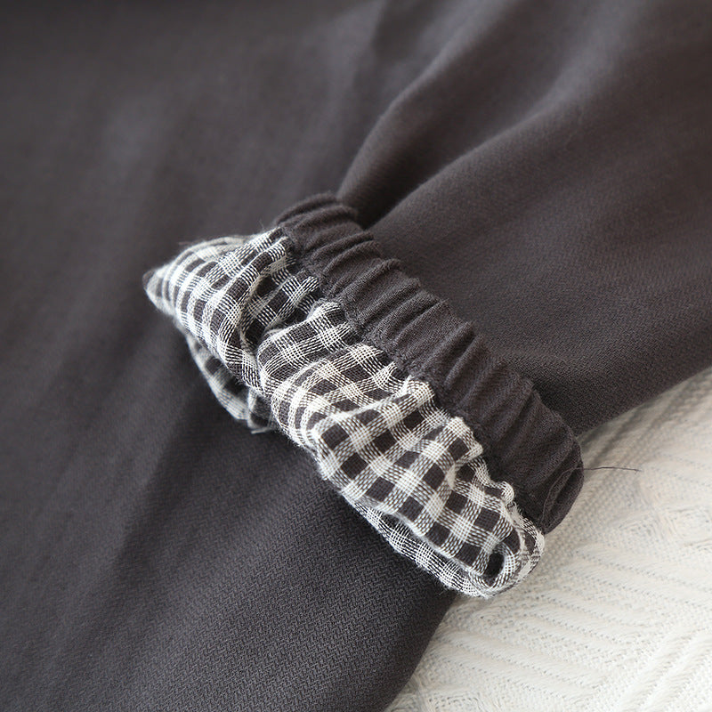 Men’s Cotton Gauze Pajama Set | Breathable Plaid Homewear