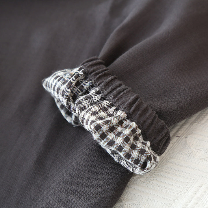 Men’s Cotton Gauze Pajama Set | Breathable Plaid Homewear