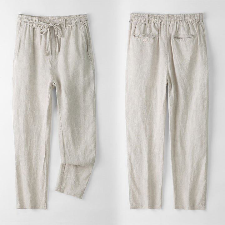 Men’s Linen Casual Pants | Loose Fit Straight Leg