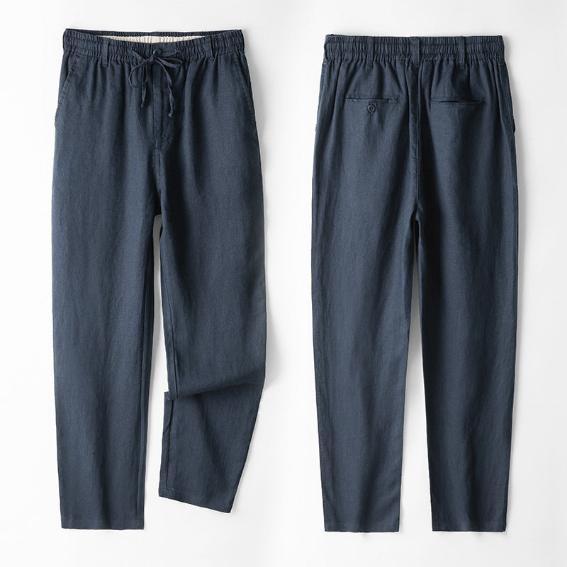 Men’s Linen Casual Pants | Loose Fit Straight Leg