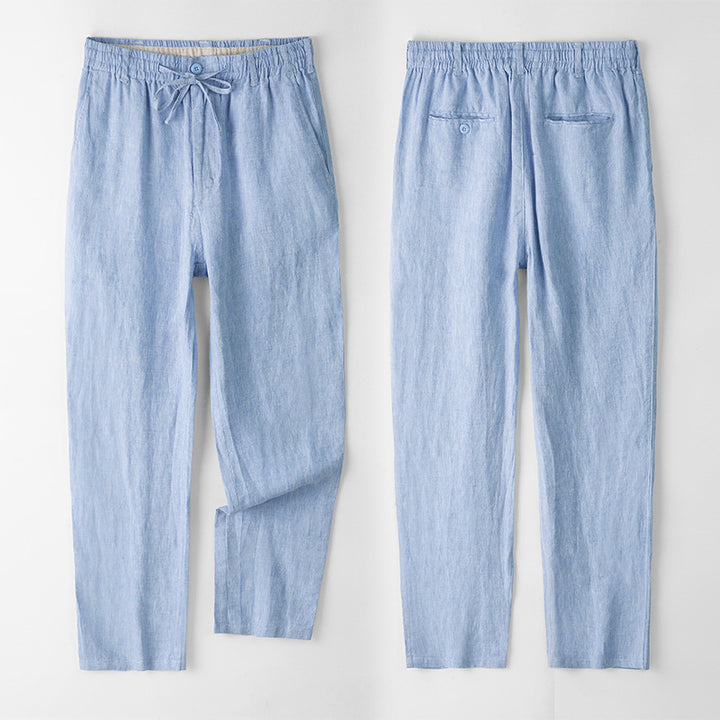 Men’s Linen Casual Pants | Loose Fit Straight Leg