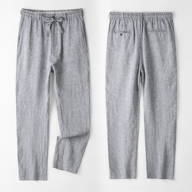 Men’s Linen Casual Pants | Loose Fit Straight Leg