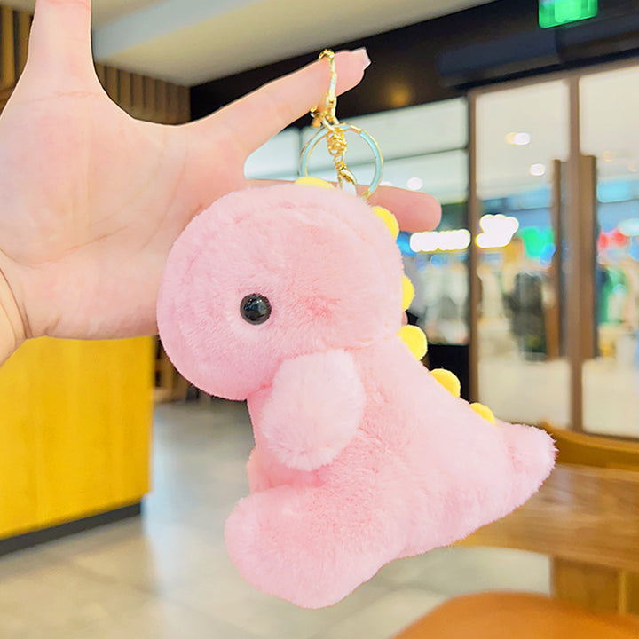 Women’s Plush Dinosaur Bag Charm Keychain | تعليقة حقيبة نسائية بتصميم ديناصور لطيف