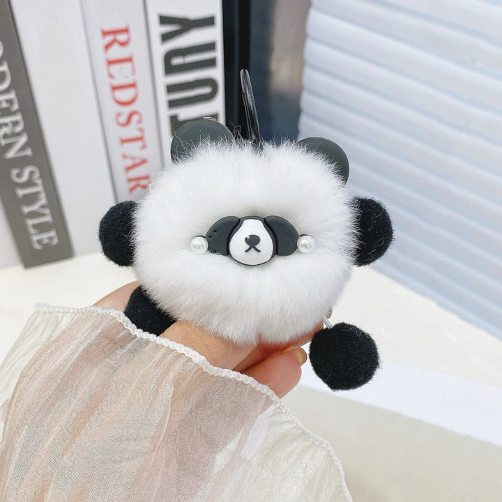 Women’s Plush Panda Bag Charm Keychain | تعليقة حقيبة نسائية بتصميم باندا لطيف