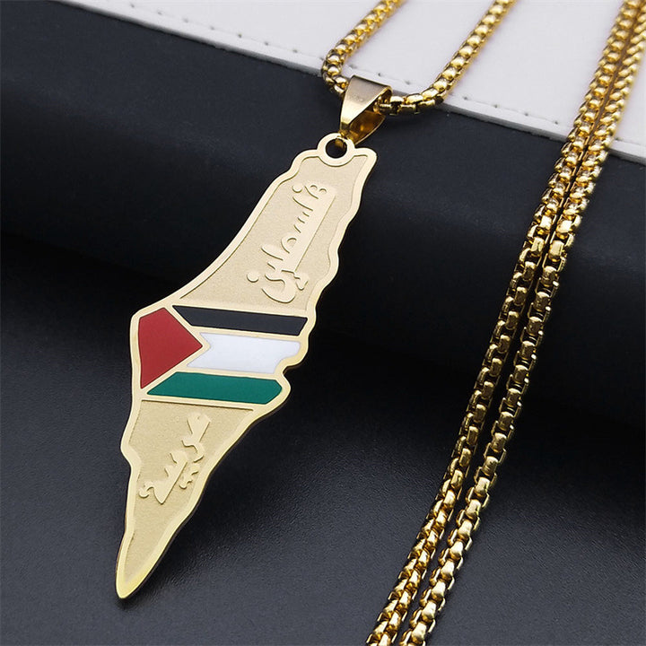 Women’s Heritage Map Pendant Necklace | قلادة خريطة أرضنا من تراث أهلنا