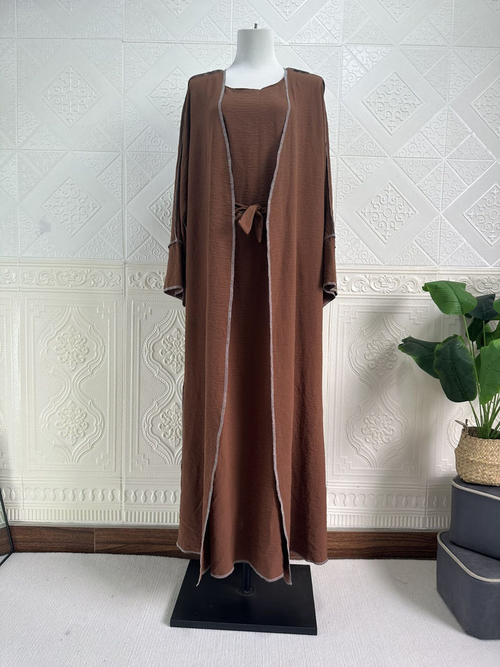The Majestic Contrast Abaya Set