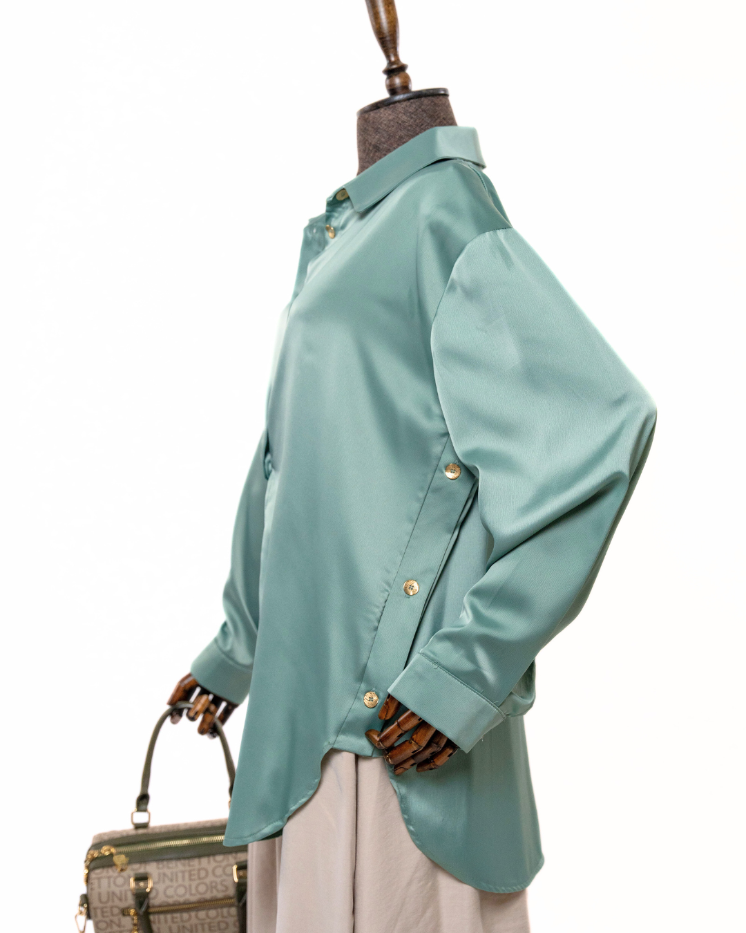 GRACEFUL SATIN - BLOUSE - MINT